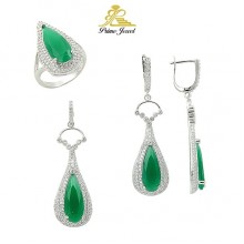 Gümüş zirkon taşlı set